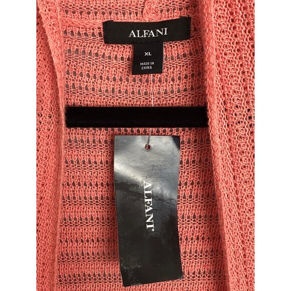 Alfani Women's X-Large 3/4 Sleeve Open Front Cardigan Coral NEW - Picture 2 of 6
